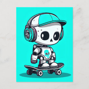 Skate SkullBot Feiertagspostkarte