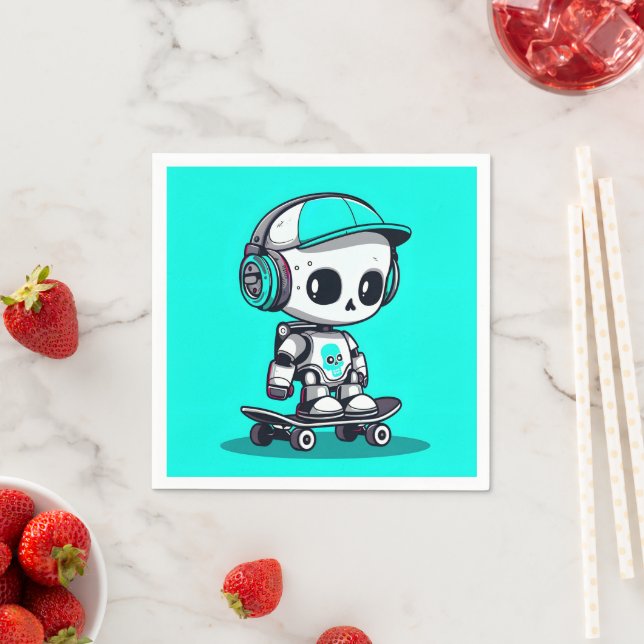 Skate SkullBot Serviette (Beispiel)