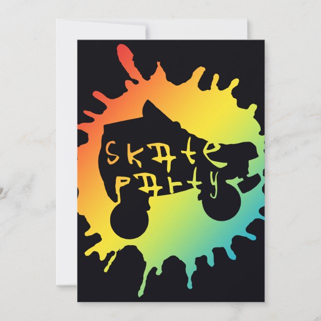 Skate splatz Party Einladung (Vorderseite)