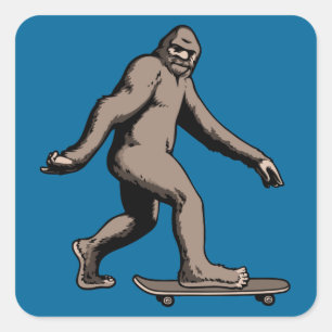 Skate Squatch Quadratischer Aufkleber