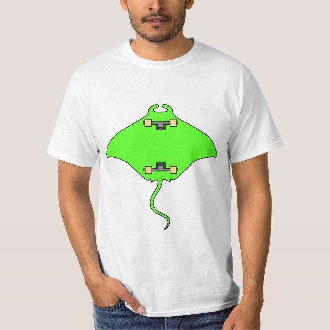 SKATE-STRAHLSTINGRAYskateboard-FISCHEN-SPASS T-Shirt (Vorderseite)