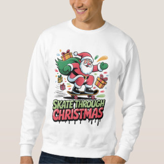 Skate Through Christmas — Skateboard Santa Tee