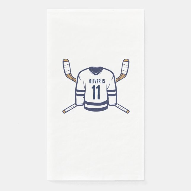 Skate über Eishockeypapier Napkin Serviette (Vorderseite)