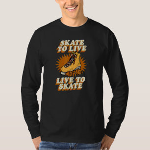 Skate, um Live-to-Skate Niedlich Retro Roller Skin T-Shirt