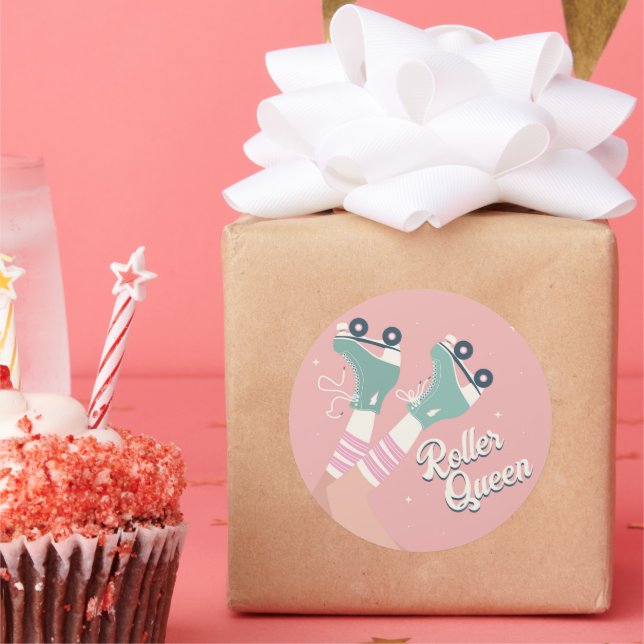 Skate und Kassettenbänder für Retro-Rollen Runder Aufkleber (Party)