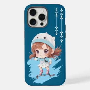 Skate Vibes – Süßes Mädchen auf Skateboard-Handyhü iPhone 15 Pro Max Hülle
