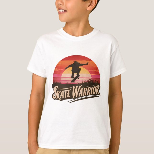 Skate Warrior - Retro Sunset Vintage T-Shirt (Vorderseite)