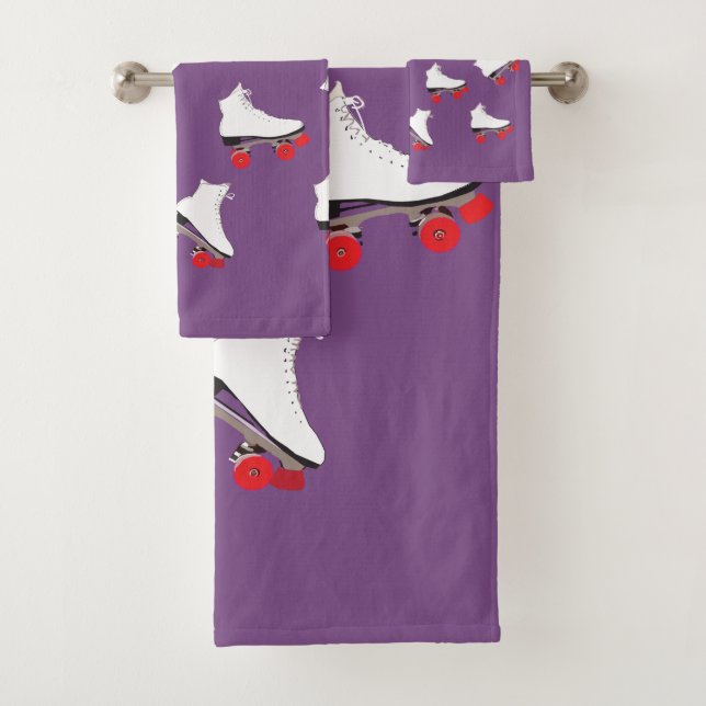 Skate Weißer Roller Badezimmer Handtuchhandtuch Se Badhandtuch Set (Insitu)