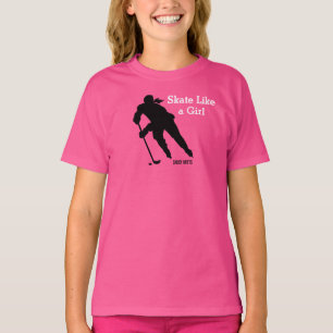 Skate wie ein Girl-Hockey-Rosa T-Shirt