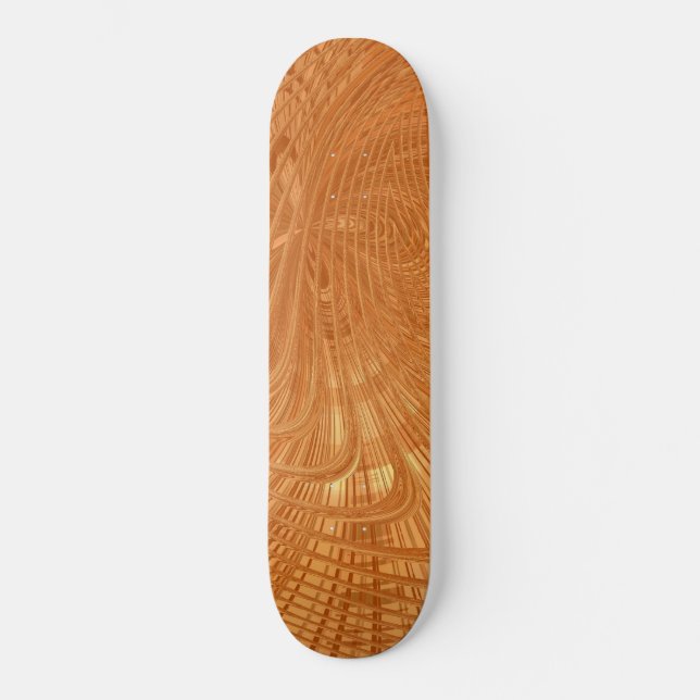 Skateboard abstrakt Golden Waves (Vorderseite)