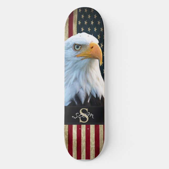 Skateboard American BALD EAGLE SMILING Skull (Vorderseite)