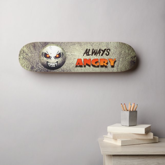 Skateboard Angermoji Vintag (Wandkunst (Horz))