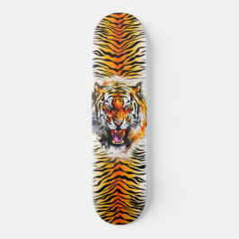 Skateboard Art - Tiger schmücken mit Streifen