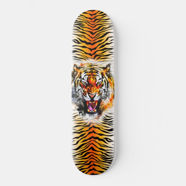 Skateboard Art - Tiger schmücken mit Streifen (Vorderseite)