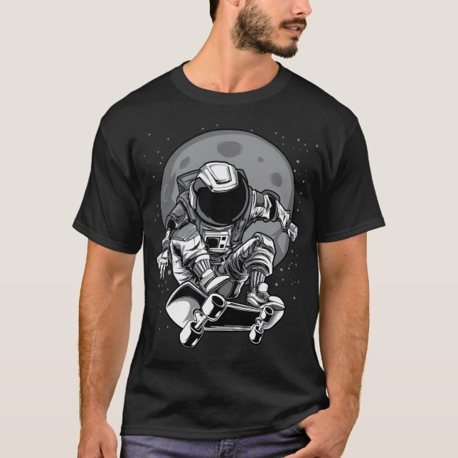 Skateboard Astronaut Art T-Shirt (Vorderseite)
