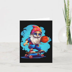 Skateboard Basketball Gnome Familie Weihnachten Pa Karte