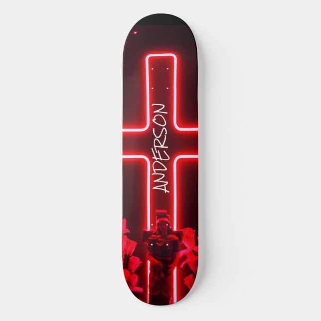 Skateboard Black Neon Cross (Vorderseite)