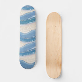 Skateboard "Blue Abstrakt Waves"