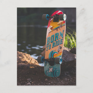 Skateboard Born To Ride Postkarte