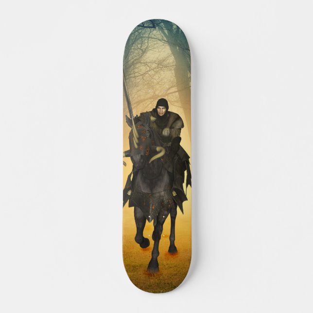 Skateboard Caballero Negro En Caballo Corriendo (Vorne)