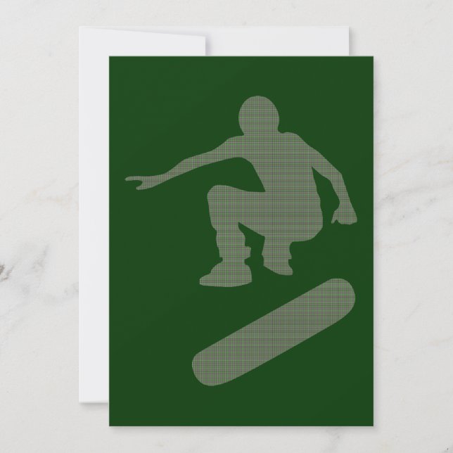 Skateboard Camouflage Silhouette Einladung (Vorderseite)
