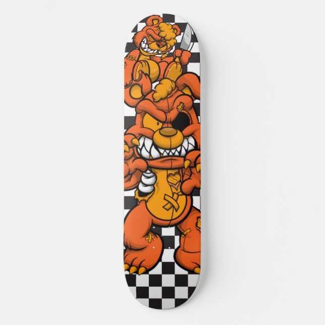 Skateboard-Checkerboards Orange Teddies Skateboard (Vorderseite)