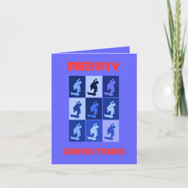 SKATEBOARD CHRISTMAS CARDS & NOTECARDS FEIERTAGSKARTE (Vorderseite)