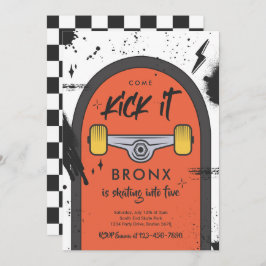 Skateboard Come Kick It Urban Sport Geburtstagspar Einladung