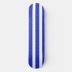 Skateboard "cool Chic Blue Geometric Stripes"