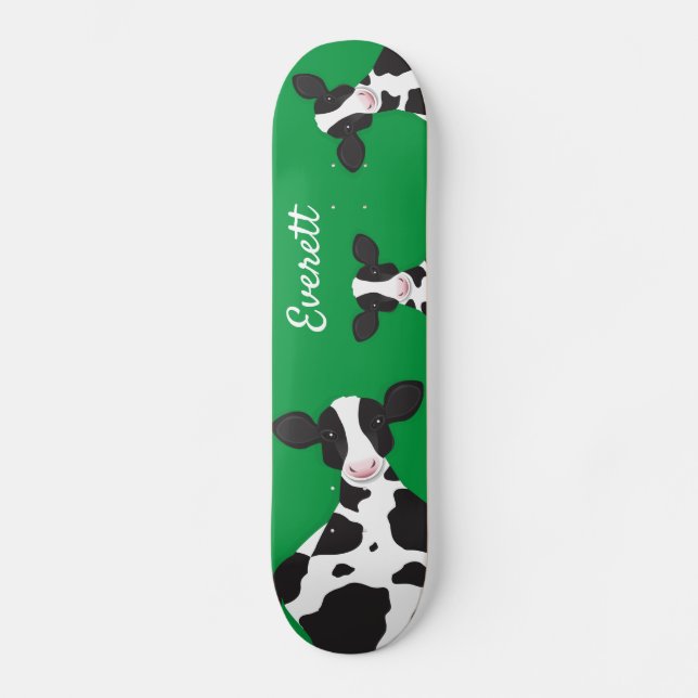 Skateboard "Cow Green Animal Name" (Vorderseite)