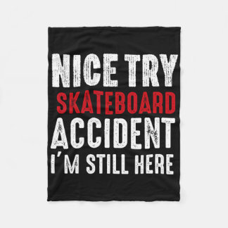 Skateboard Crash Accident Survivor Get Well Skateb Fleecedecke