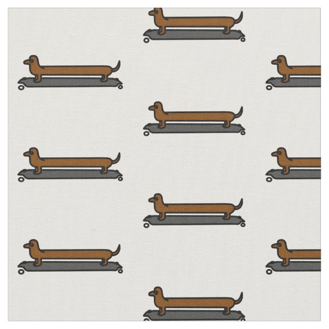 Skateboard-Dackel Stoff (Nahaufnahme)