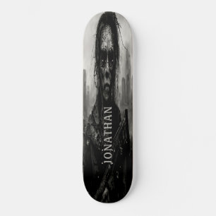 Skateboard Dark Frighening Zombie Warrior