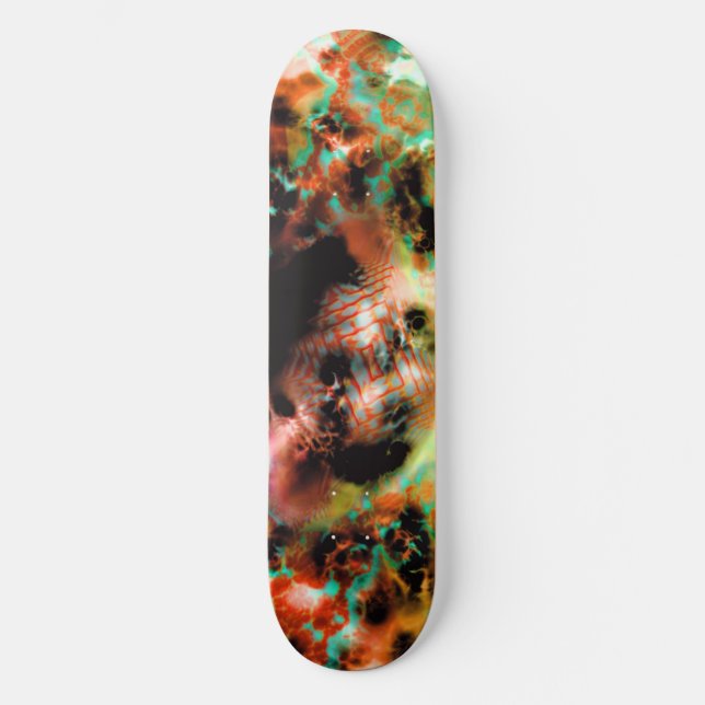 Skateboard Deck:Abstrakt Orange" (Vorderseite)