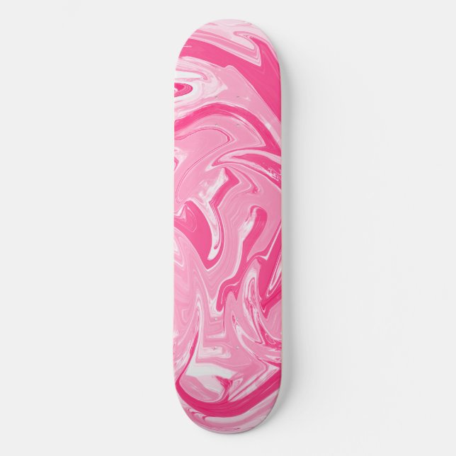 Skateboard Deck aus rosa Marmor (Vorderseite)