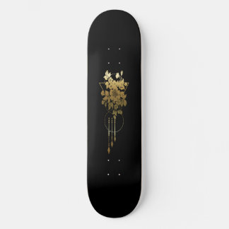 Skateboard Deck "Geometric Floral in Gold"