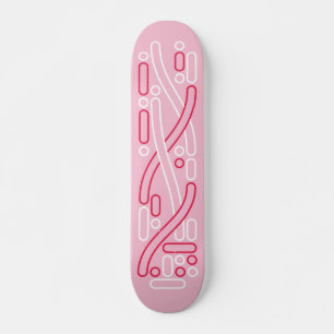 Skateboard Deck Linienmuster in rot und pink
