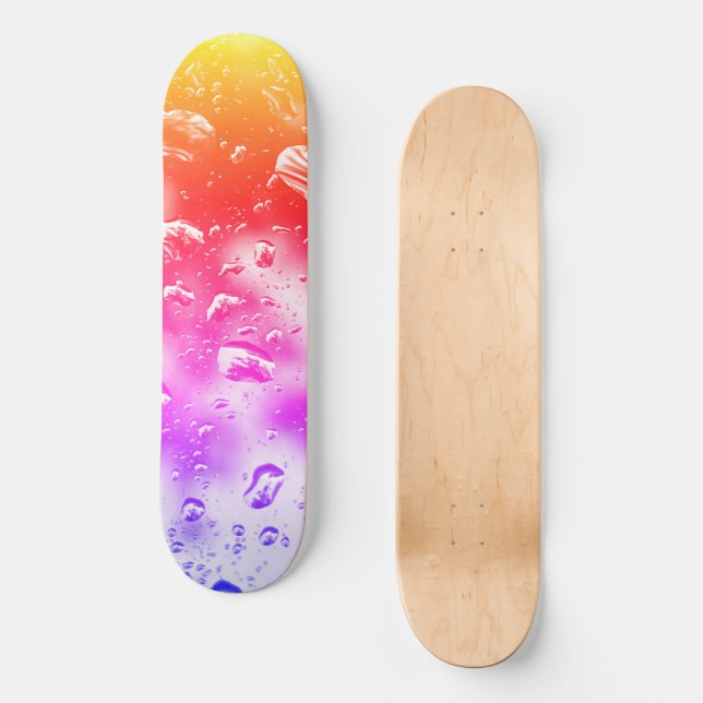 Skateboard Deck, Regenbogen-Regentropfen (Vorderseite)