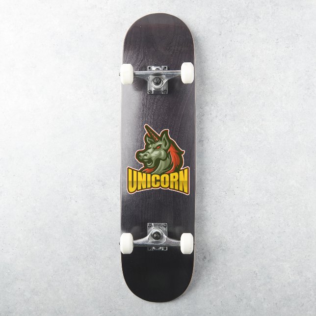 Skateboard Demon Unicorn Aufkleber (Skateboard)