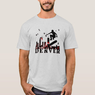 Skateboard. Denver-Feuer T-Shirt