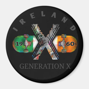 Skateboard der Generation X Irland der 60er Jahre Magnet