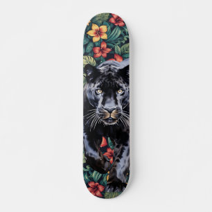 Skateboard des coolen tropischen Blumenpanters