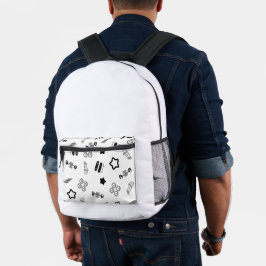 Skateboard-Design für Schwarzweiß-Rucksack Bedruckter Rucksack