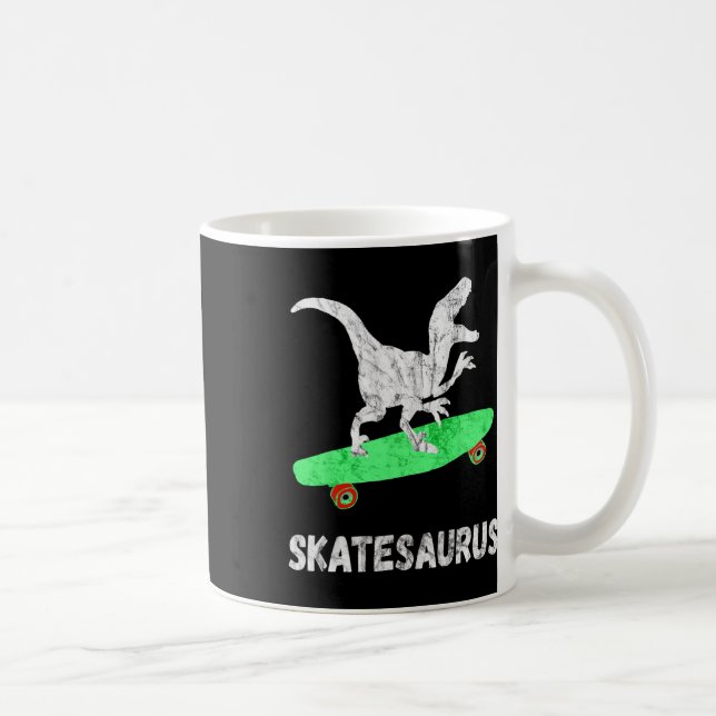 Skateboard Dinosaur Skateboard fahrender T-Rex Lus Kaffeetasse (Rechts)