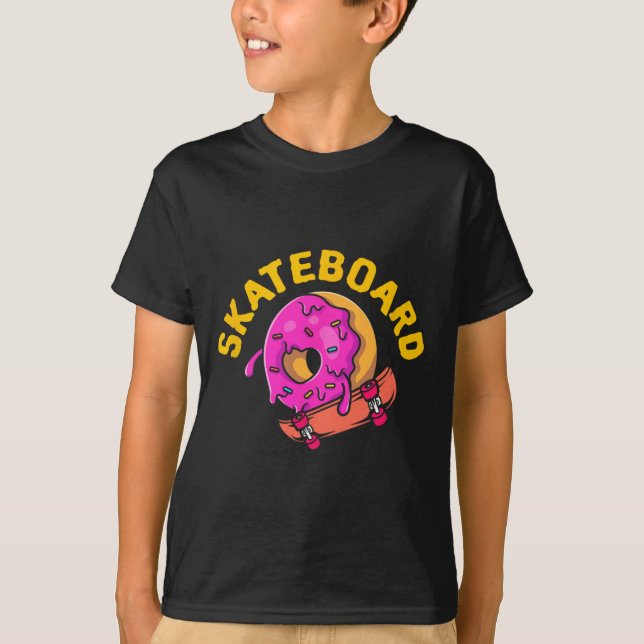 Skateboard Donut Skater Longboard Freistil Halfpip T-Shirt (Vorderseite)