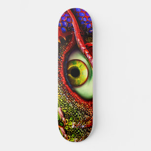 Skateboard Dragon Retro Cooles Auge