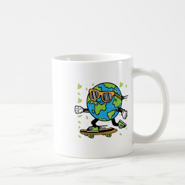 Skateboard Earth Day Umwelt Kaffeetasse (Rechts)