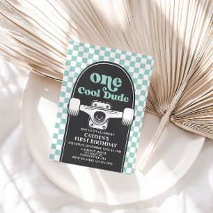 Skateboard Ein Cooler Typ 1. Geburtstag Einladung