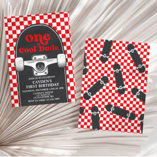 Skateboard Ein Cooler Typ 1. Geburtstag Einladung