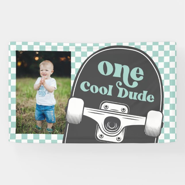 Skateboard Ein Cooler Typ Geburtstag Foto Banner (Horizontal)